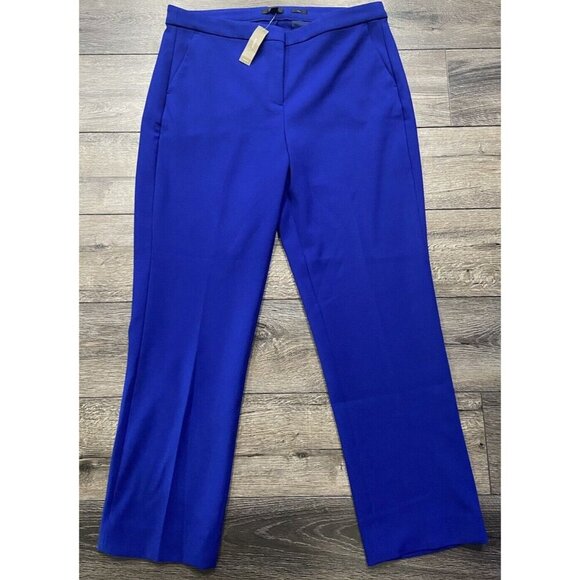 NWT J.Crew Pants Kate Dress Pants Straight Royal Blue Size 16 Tall 16T New - Picture 1 of 4